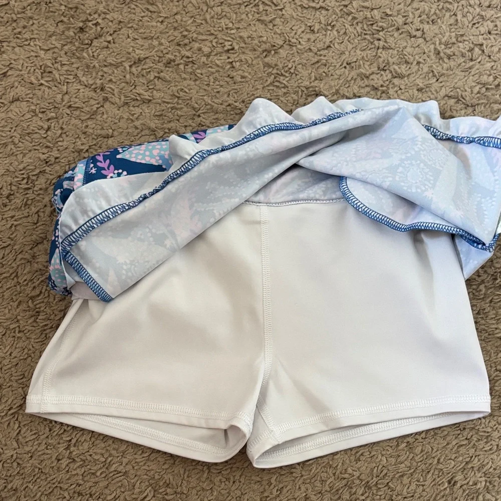 Lilly Pulitzer Blue and Pink Floral Girls Skort - Picture 4 of 4
